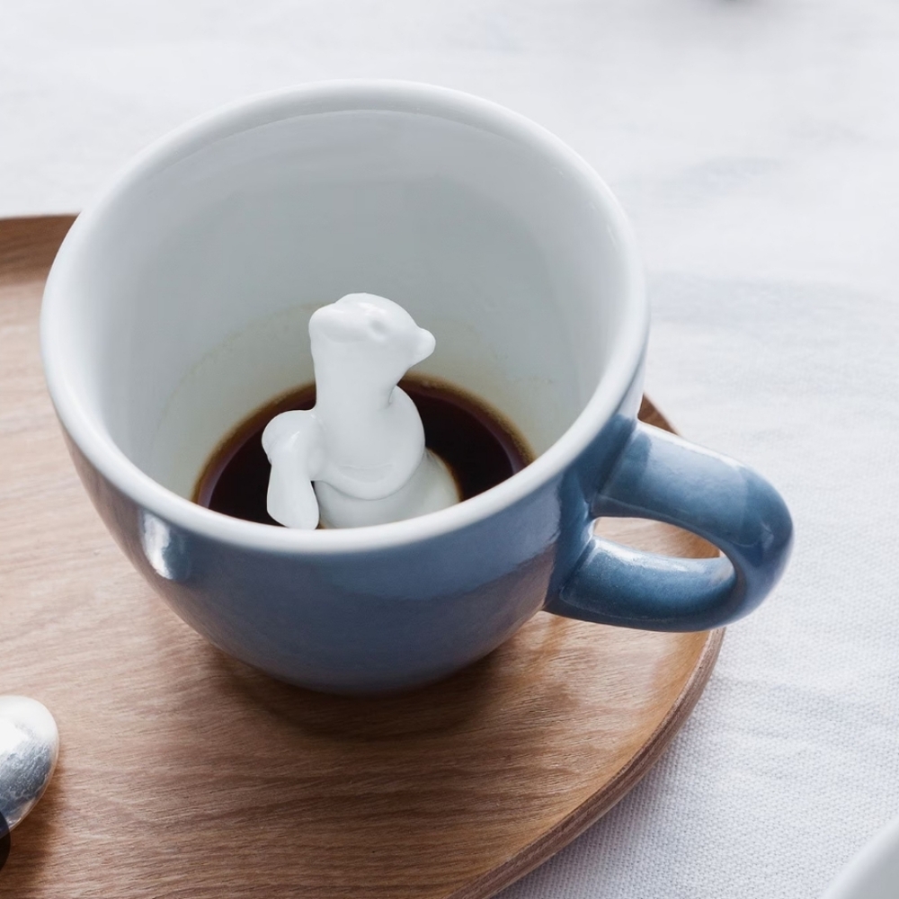 Creature Cups Otter With Fish Peek-a-boo Mug Blue